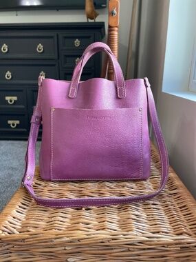 Portland Leather Goods Medium Crossbody Mulberry